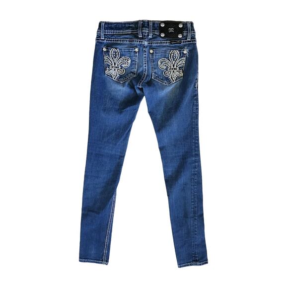 Miss Me Women JP5109G rhinestone studs embroidered distressed Jeggins size 25 EU - Picture 3 of 12